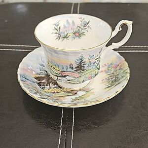 Vintage Royal Albert Country Scenes Bone China Cup and Saucer - Dovedale